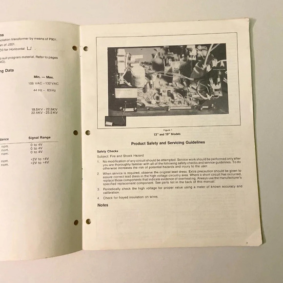 Vintage 1982 Service Manual Electohome G07  19 Inch RGB Colour Monitor Damaged - Picture 10 of 16